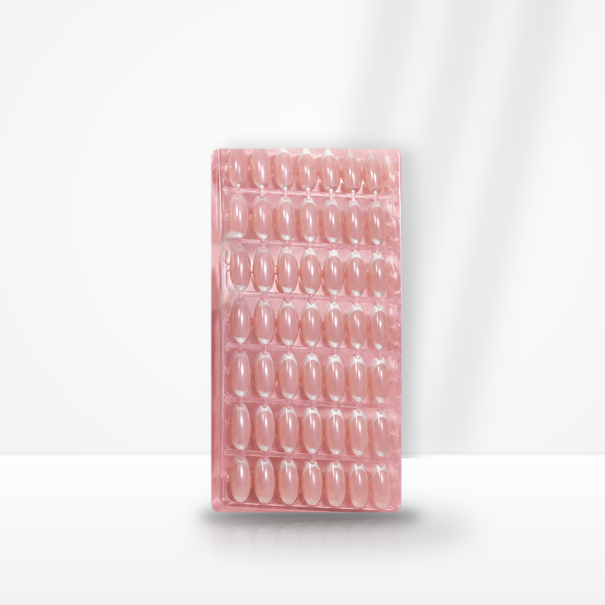 120Pcs Pearlescent Almond French Press-On Nails