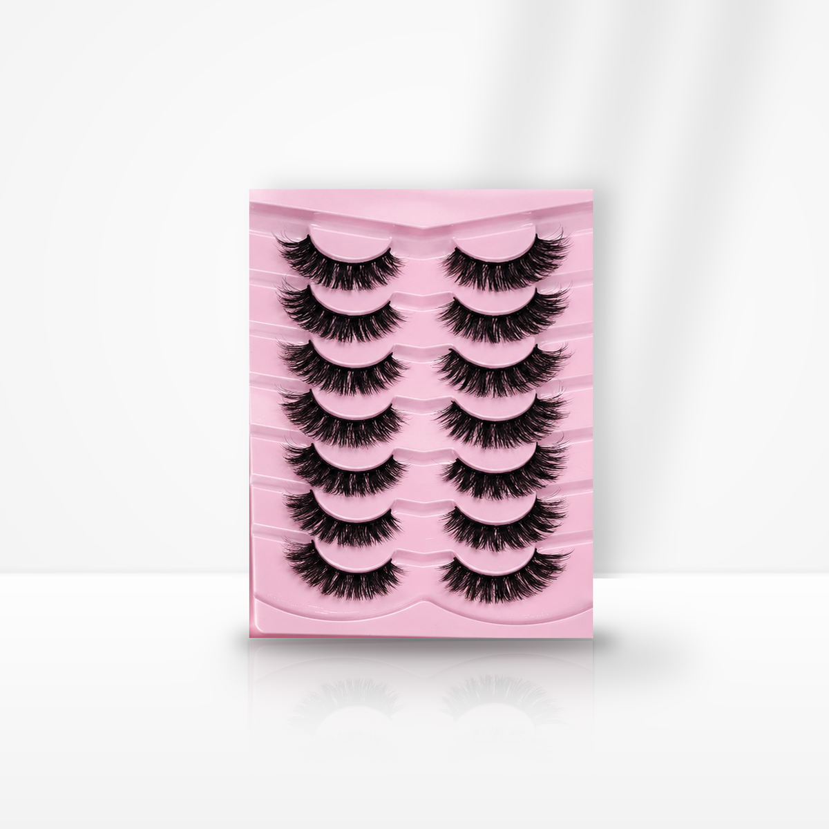 7 Pairs Thick Black False Eyelashes Handmade Full Strip Synthetic Lashes